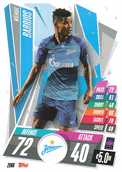 Wilmar Barrios Zenit Petersburg 2020/21 Topps Match Attax CL #ZEN08